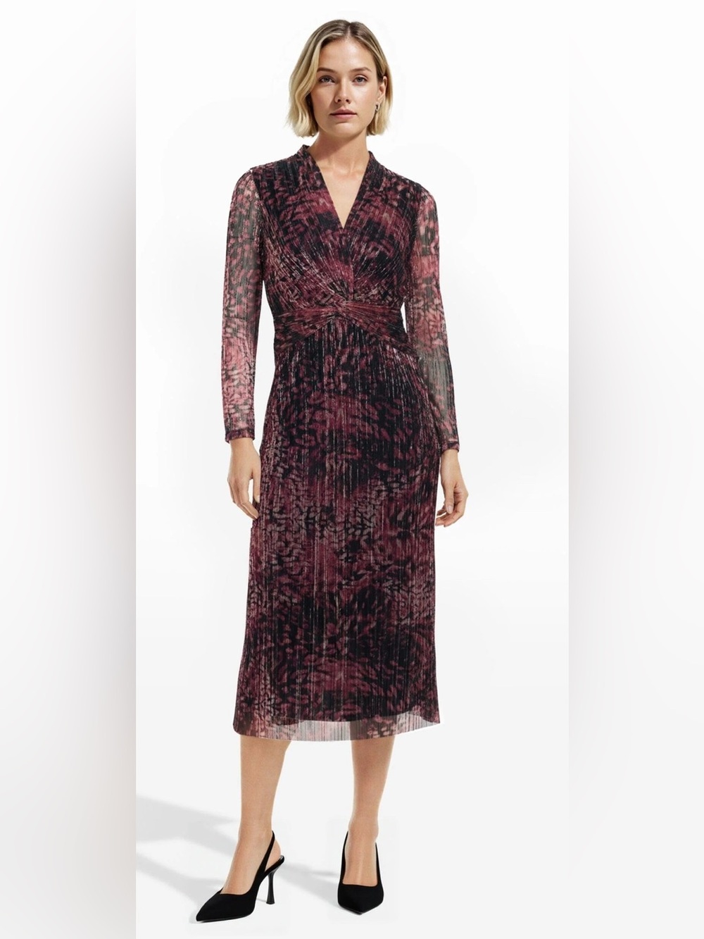 Twist Front Midi Dress